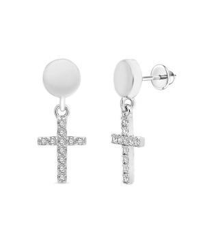 Серебряные серьги с цирконом ‒ Mirserebra925.ru