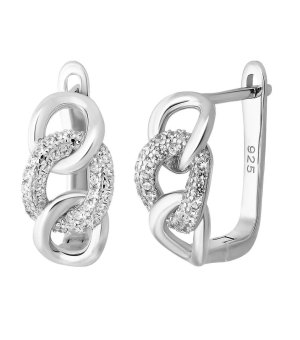 Серебряные серьги с цирконом ‒ Mirserebra925.ru