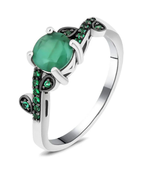 Серебряное кольцо с изумрудом – Mirserebra925.ru