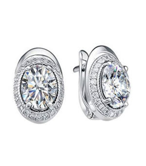 Серебряные серьги с цирконом ‒ Mirserebra925.ru