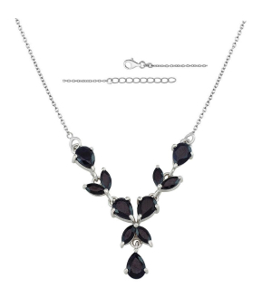 Серебряное колье с сапфирами – Mirserebra925.ru