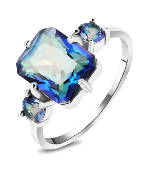 Серебряное кольцо с мистик кварцем ‒ Mirserebra925.ru