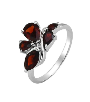 Серебряное кольцо с гранатом – Mirserebra925.ru