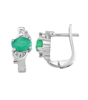 Серебряные серьги с изумрудом – Mirserebra925.ru