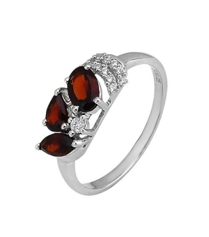 Серебряное кольцо с гранатом – Mirserebra925.ru