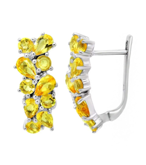 Серебряные серьги с цитрином – Mirserebra925.ru