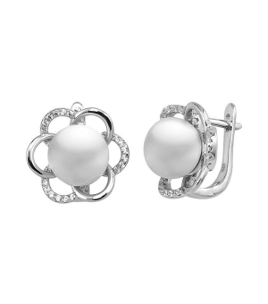 Серебряные серьги с жемчугом ‒ Mirserebra925.ru