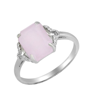 Серебряное кольцо с розовым кварцем – Mirserebra925.ru