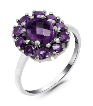 Серебряное кольцо с аметистом ‒ Mirserebra925.ru