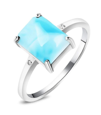 Серебряное кольцо с ларимаром ‒ Mirserebra925.ru