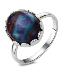 Серебряное кольцо с бирюзой ‒ Mirserebra925.ru