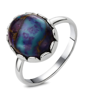 Серебряное кольцо с бирюзой ‒ Mirserebra925.ru