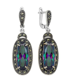 Серебряные серьги с марказитом ‒ Mirserebra925.ru