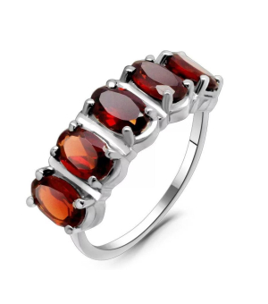 Серебряное кольцо с гранатом – Mirserebra925.ru