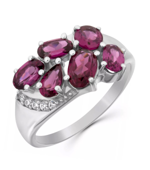 Серебряное кольцо с родолитом – Mirserebra925.ru