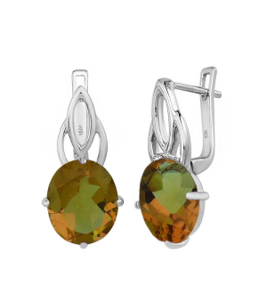 Серебряные серьги с султанитом ‒ Mirserebra925.ru