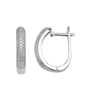 Серебряные серьги с цирконом ‒ Mirserebra925.ru