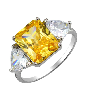 Серебряное кольцо с цирконом ‒ Mirserebra925.ru