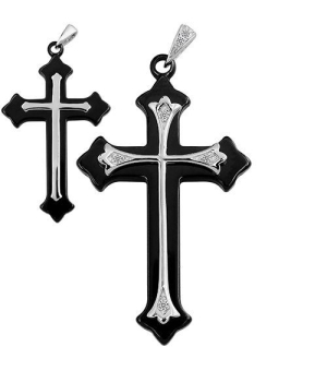 Крестик с керамикой и цирконом – Mirserebra925.ru