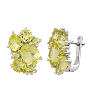 Серебряные серьги с лимонным топазом – Mirserebra925.ru