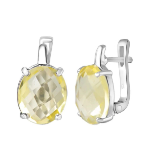 Серебряные серьги с лимонным топазом – Mirserebra925.ru
