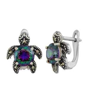 Серебряные серьги с марказитом ‒ Mirserebra925.ru