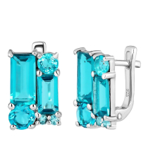 Серебряные серьги с аквамарином ‒ Mirserebra925.ru