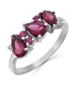 Серебряное кольцо с родолитом – Mirserebra925.ru