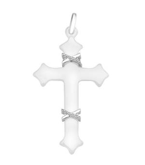 Крестик с керамикой – Mirserebra925.ru