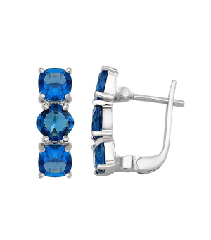 Серебряные серьги с лондон топазом кварц ‒ Mirserebra925.ru