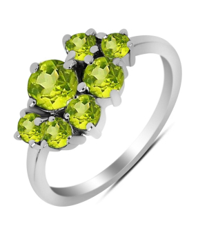 Серебряное кольцо с хризолитом – Mirserebra925.ru