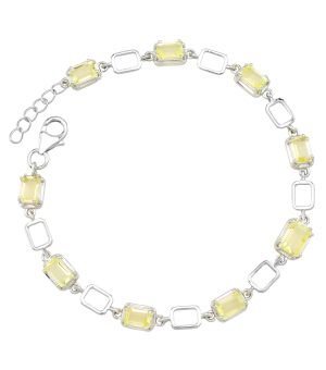 Серебряный браслет с лимонным топазом – Mirserebra925.ru