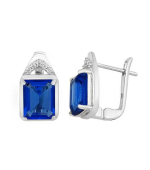 Серебряные серьги с танзанитом ‒ Mirserebra925.ru