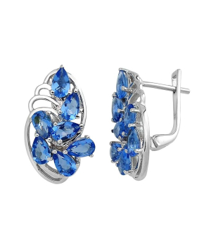 Серебряные серьги с танзанитом ‒ Mirserebra925.ru