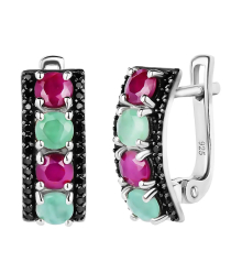 Серебряные серьги микс камней – Mirserebra925.ru