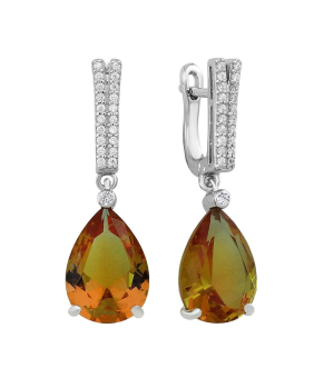 Серебряные серьги с султанитом ‒ Mirserebra925.ru