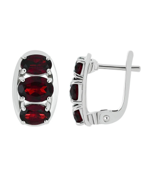 Серебряные серьги с гранатом – Mirserebra925.ru