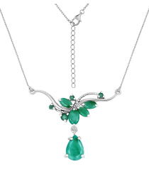 Серебряное колье с изумрудами – Mirserebra925.ru