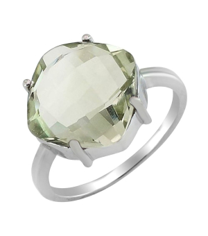 Серебряное кольцо с зеленым аметистом – Mirserebra925.ru