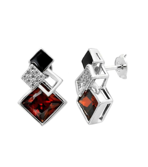 Серебряные серьги с цирконом ‒ Mirserebra925.ru