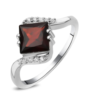 Серебряное кольцо с гранатом – Mirserebra925.ru