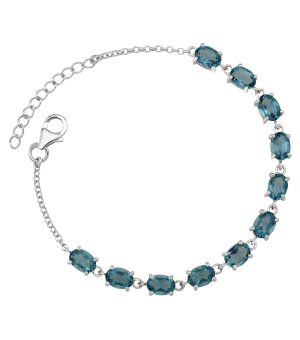 Серебряный браслет с лондон топазом кварц – Mirserebra925.ru