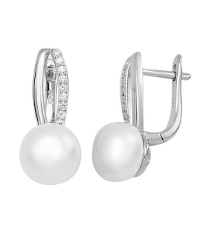 Серебряные серьги с жемчугом ‒ Mirserebra925.ru