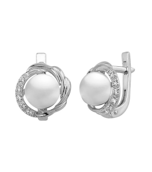 Серебряные серьги с жемчугом ‒ Mirserebra925.ru