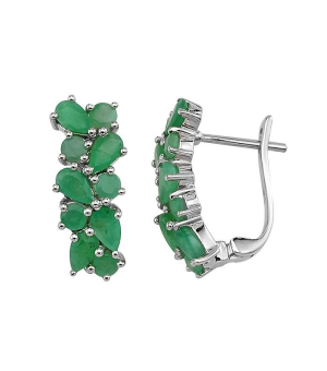 Серебряные серьги с изумрудом – Mirserebra925.ru