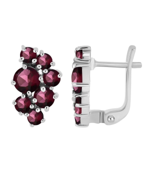 Серебряные серьги с родолитом – Mirserebra925.ru