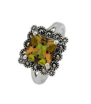 Серебряное кольцо с марказитом ‒ Mirserebra925.ru