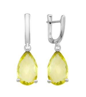 Серебряные серьги с лимонным топазом – Mirserebra925.ru