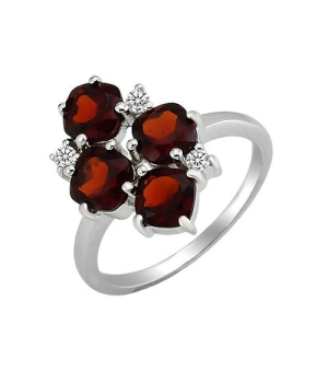Серебряное кольцо с гранатом – Mirserebra925.ru