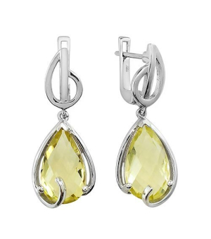 Серебряные серьги с лимонным топазом – Mirserebra925.ru